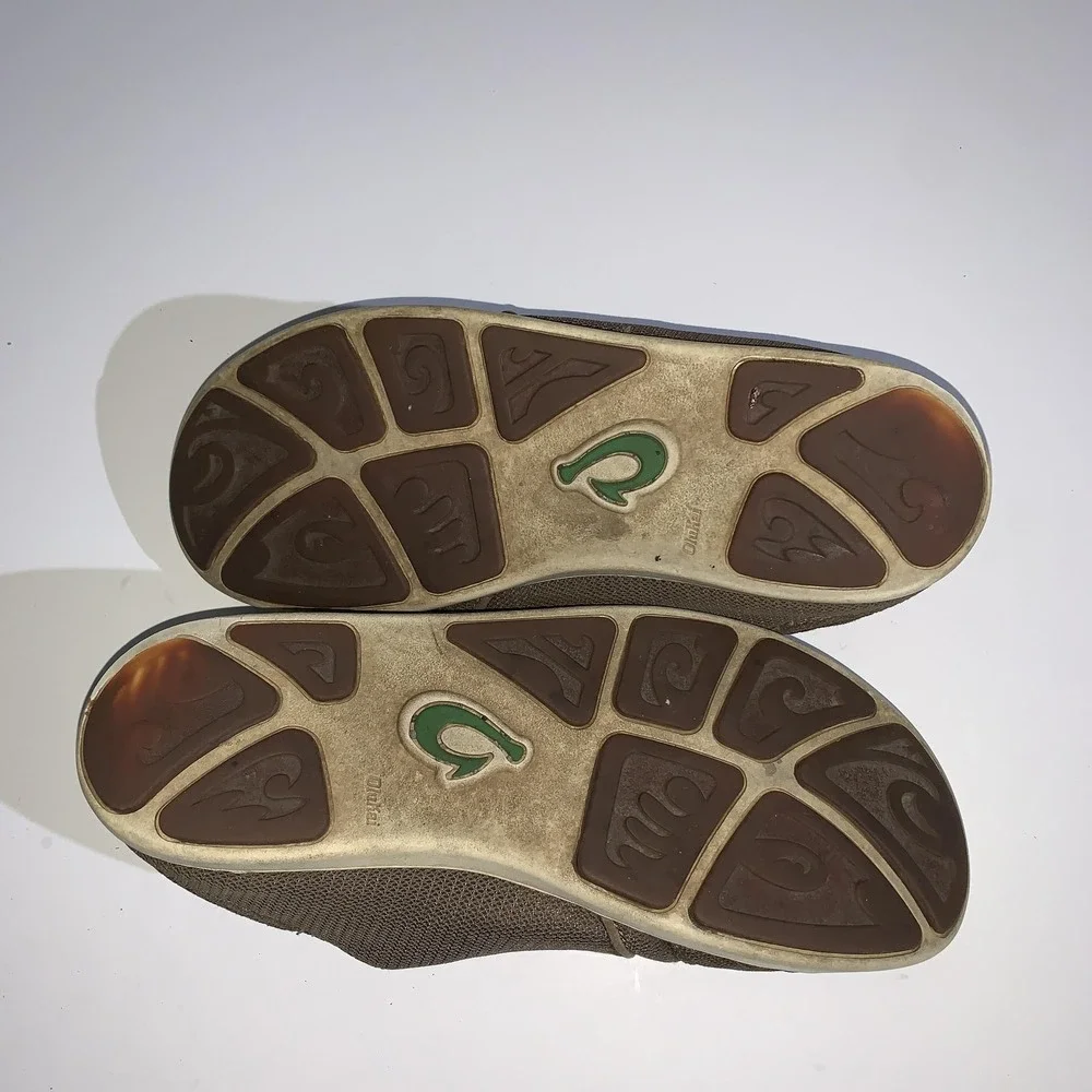 OluKai Nohea Mesh Shoes Mens Size 11.5 Brown Slip On Loafers Casual Comfort